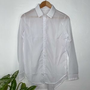 Sheer white button down blouse